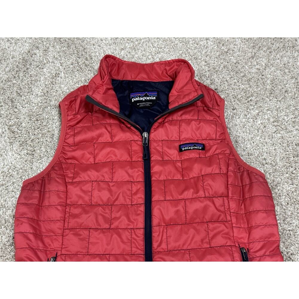 Patagonia Nano Puff Vest Red Primaloft Insulated Full Zip Packable Women’s Sz M - Picture 5 of 11
